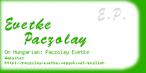 evetke paczolay business card